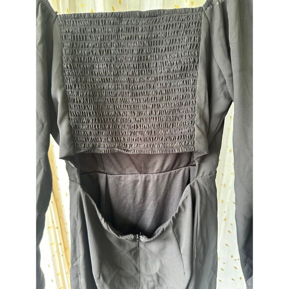 All In Favor NWT Square-Neck Princess Seam Peek-A-Boo Smocked Back Mini Dress XS - Picture 6 of 9